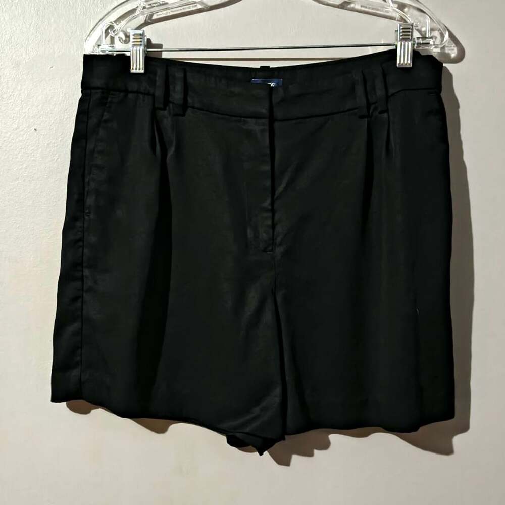J.CREW Women's Black Pleated Chino Shorts Size 12 Lyocell Twill Pockets
